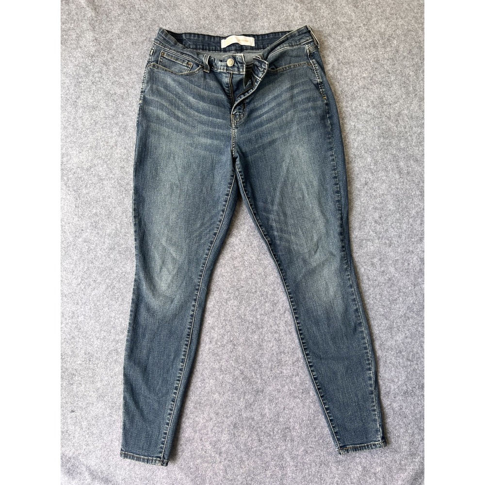 Signature Levi Strauss Gold Mid Rise Skinny Jeans 12M Blue Stretch Denim